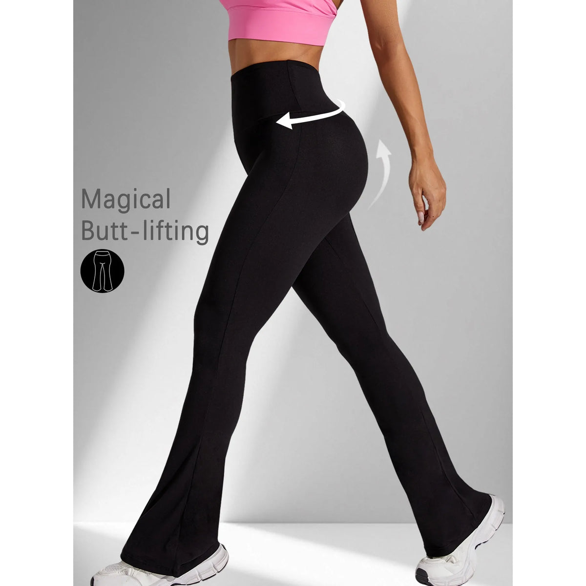 Women's Super Soft Flare Pants High Waisted Tummy Control Workout Yoga Leggings Bell Bottoms