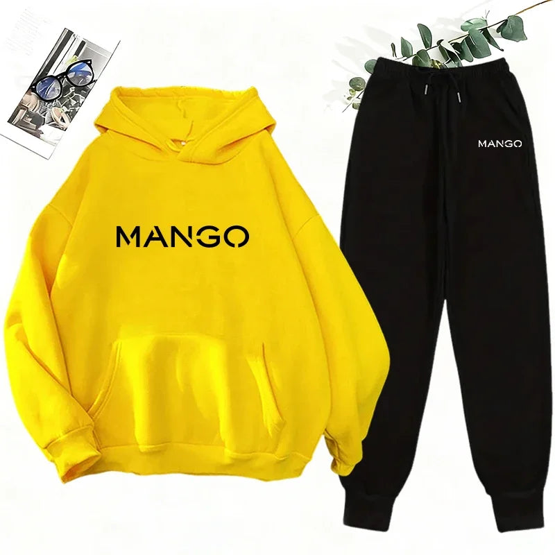 2025 New Trend Women's Sweatshirt&sweatpants 2pcs Set Urban Casual Fashion Hooded Tracksuit Autumn Winter Hoodie Jogging Outfits
