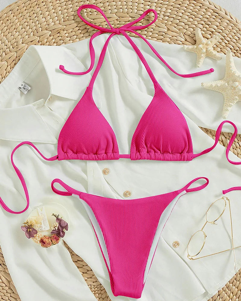 2026 New Bikini Set Pad Beach Triangle Swimwear Women XS-XL Maio Biquinis Swimsuit Tankini Femme Badpak Dames Mujer купаль