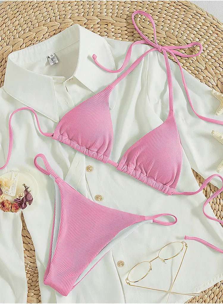2026 New Bikini Set Pad Beach Triangle Swimwear Women XS-XL Maio Biquinis Swimsuit Tankini Femme Badpak Dames Mujer купаль