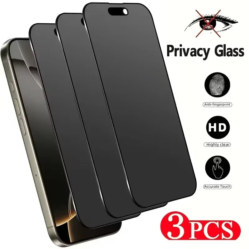 1-3Pcs Privacy Screen Protector for IPhone 17 14 11 12 13 15 16 Pro Max 12 13 Mini 14 15 16 Plus XR XS X nti-spy Tempered Glass