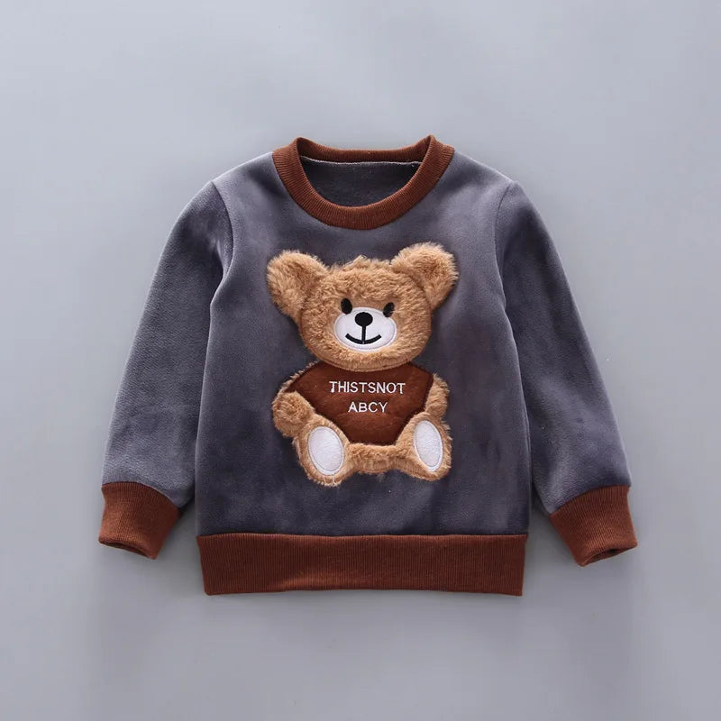 New Children's Warm Three-Piece Girl's Cute Hooded Set Autumn Winter Boy's Fashion Casual Comfortable Suit 12M-4 Years Old