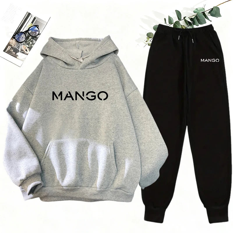2025 New Trend Women's Sweatshirt&sweatpants 2pcs Set Urban Casual Fashion Hooded Tracksuit Autumn Winter Hoodie Jogging Outfits
