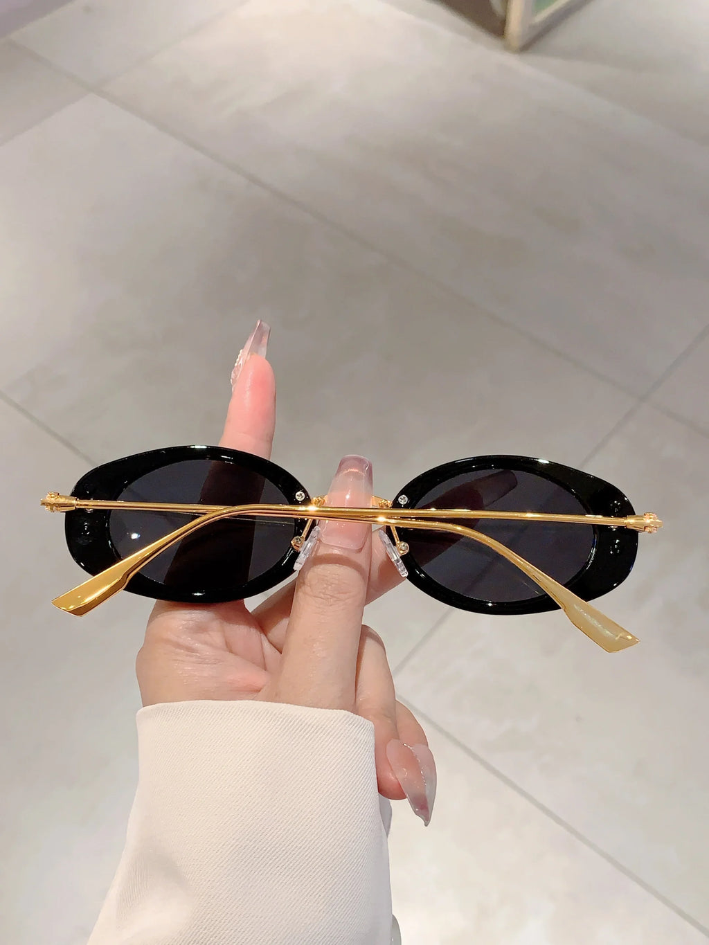 Small Oval Frame Retro Sunglasses Luxury Metal Designer Shades Women's Trendy Fashion Brand Leopard Beach Sun Glasses for Lady