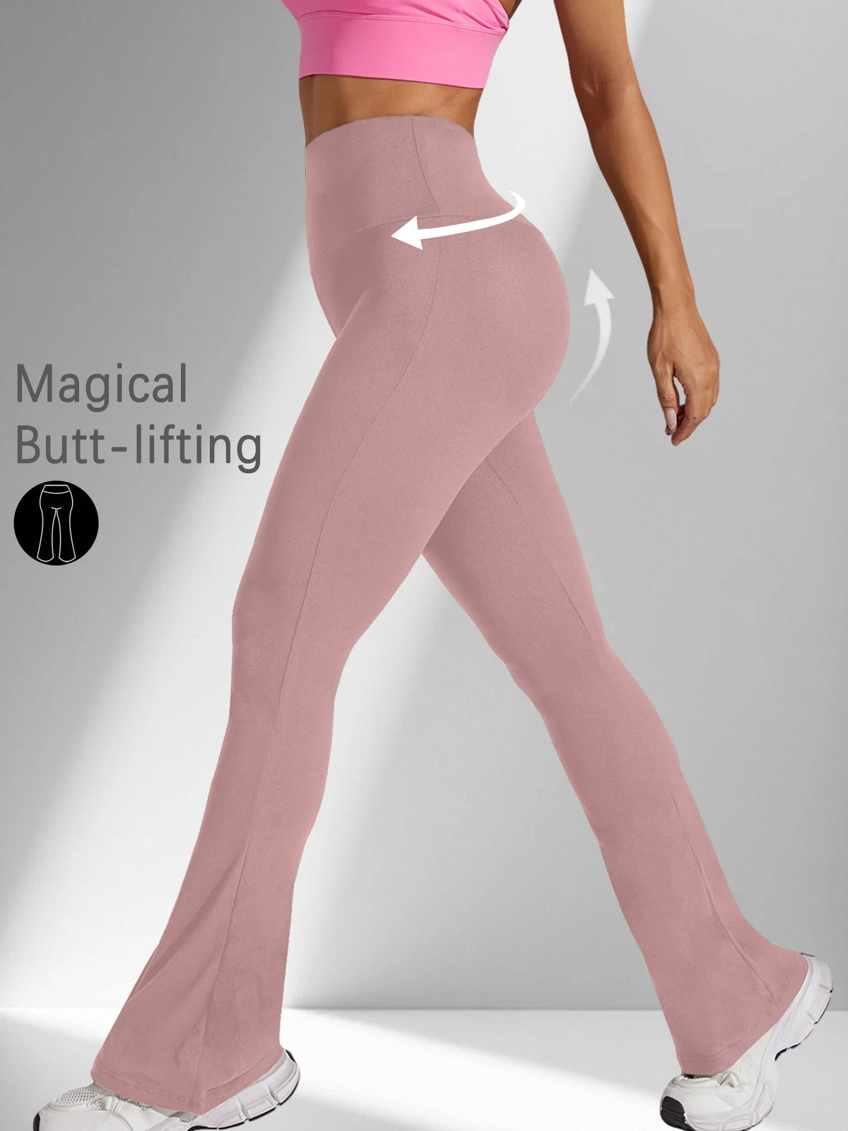 Women's Super Soft Flare Pants High Waisted Tummy Control Workout Yoga Leggings Bell Bottoms