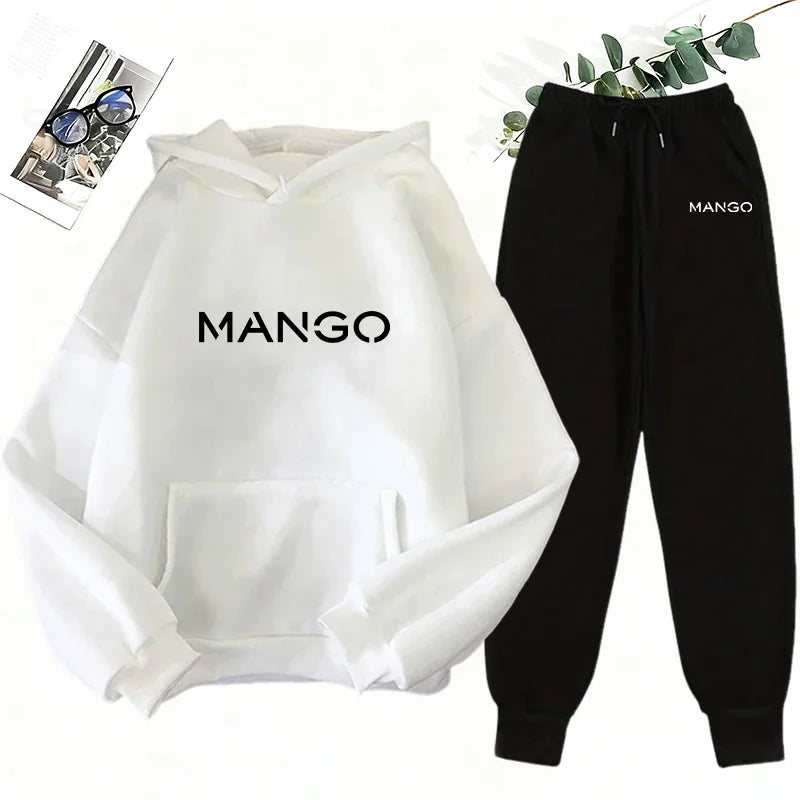 2025 New Trend Women's Sweatshirt&sweatpants 2pcs Set Urban Casual Fashion Hooded Tracksuit Autumn Winter Hoodie Jogging Outfits