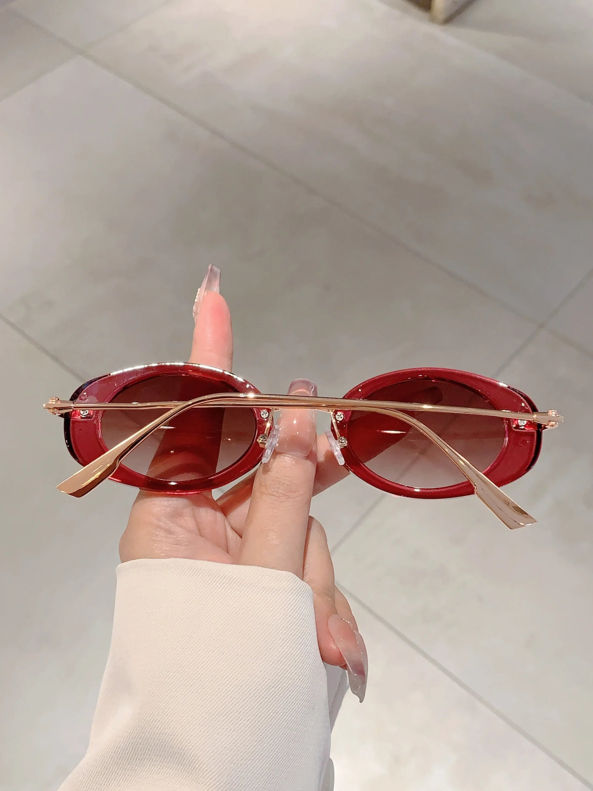 Small Oval Frame Retro Sunglasses Luxury Metal Designer Shades Women's Trendy Fashion Brand Leopard Beach Sun Glasses for Lady