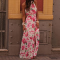 2026 Women Sleeveless Maxi Dress Chic Patchwork Print O-Neck Summer Fashion Elegant Casual Party Holiday Ladies Dress Streetwear
