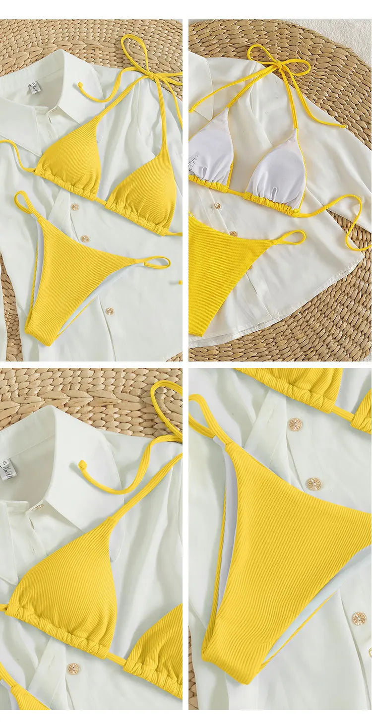 2026 New Bikini Set Pad Beach Triangle Swimwear Women XS-XL Maio Biquinis Swimsuit Tankini Femme Badpak Dames Mujer купаль