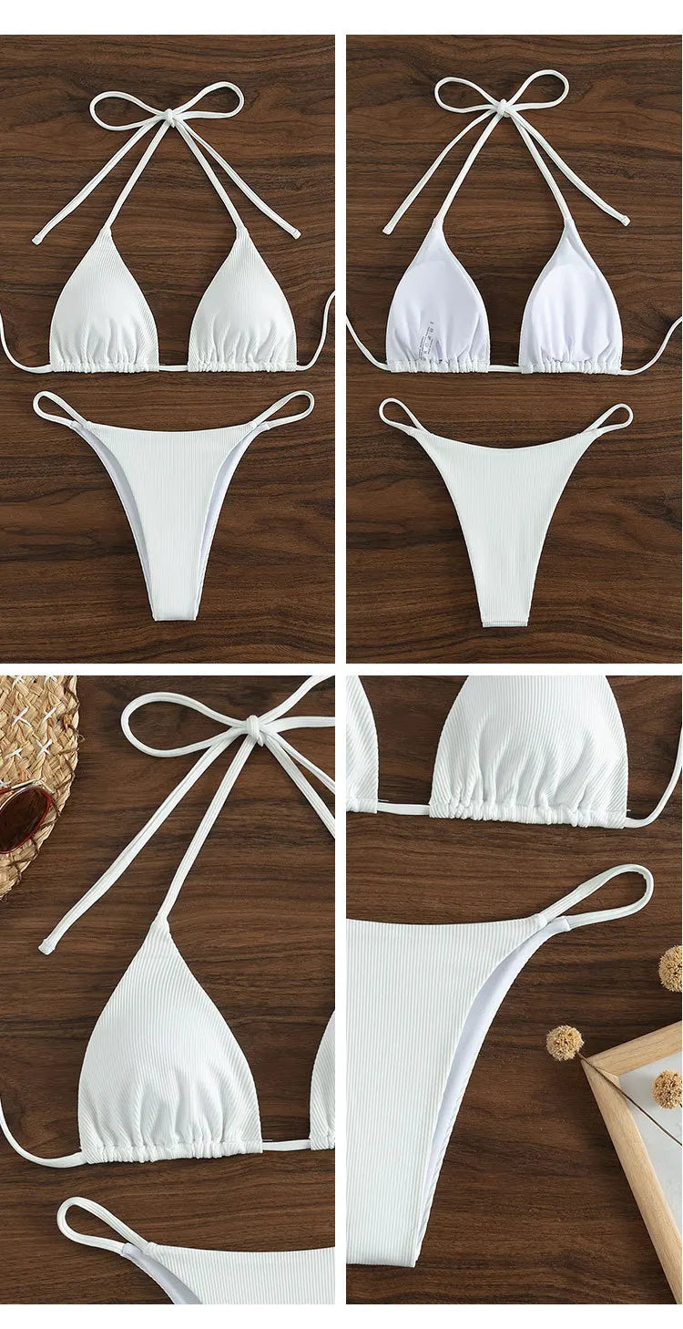 2026 New Bikini Set Pad Beach Triangle Swimwear Women XS-XL Maio Biquinis Swimsuit Tankini Femme Badpak Dames Mujer купаль