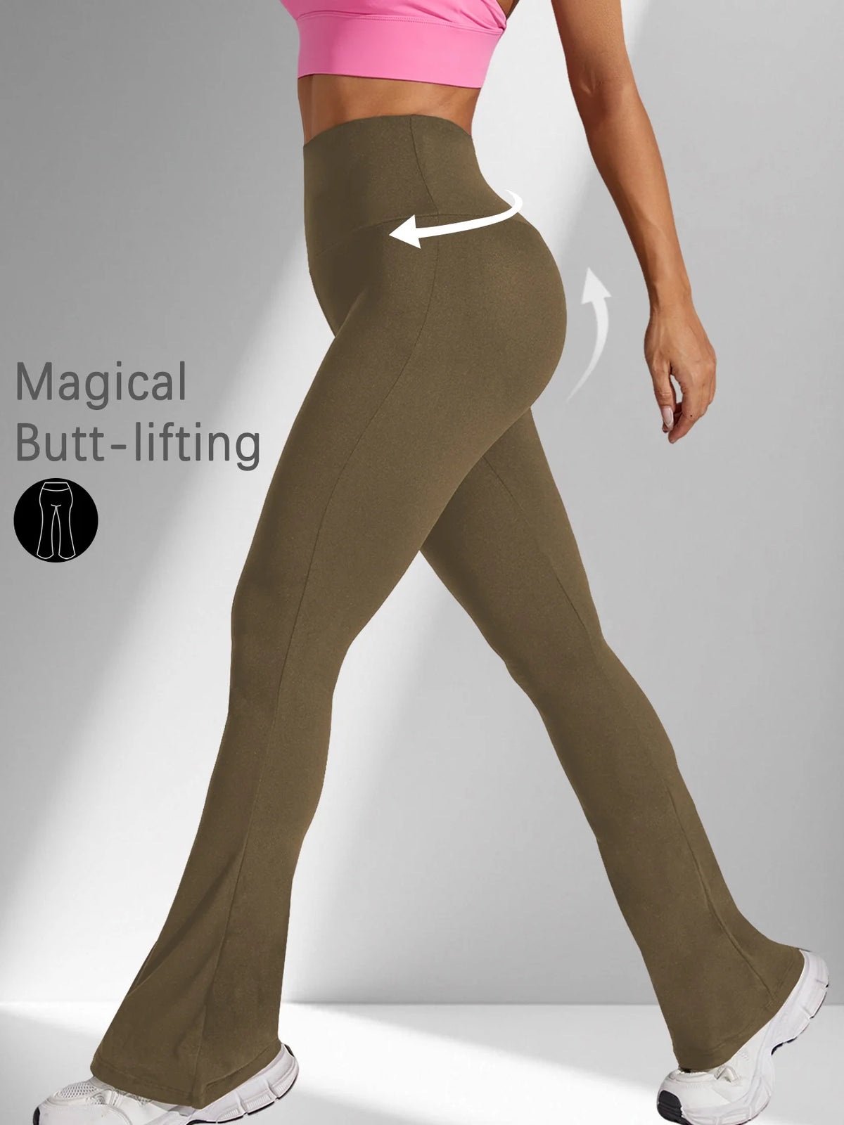 Women's Super Soft Flare Pants High Waisted Tummy Control Workout Yoga Leggings Bell Bottoms