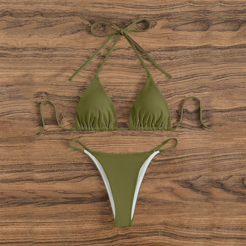 2026 New Bikini Set Pad Beach Triangle Swimwear Women XS-XL Maio Biquinis Swimsuit Tankini Femme Badpak Dames Mujer купаль