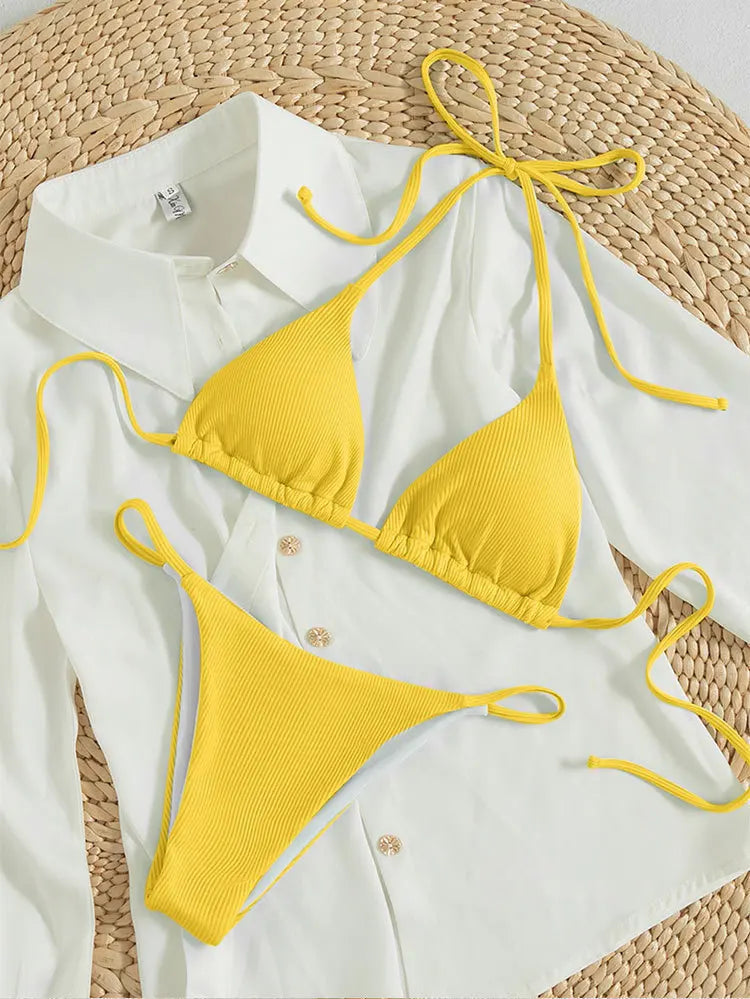2026 New Bikini Set Pad Beach Triangle Swimwear Women XS-XL Maio Biquinis Swimsuit Tankini Femme Badpak Dames Mujer купаль