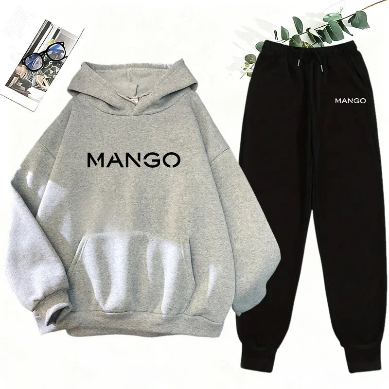 2025 New Trend Women's Sweatshirt&sweatpants 2pcs Set Urban Casual Fashion Hooded Tracksuit Autumn Winter Hoodie Jogging Outfits