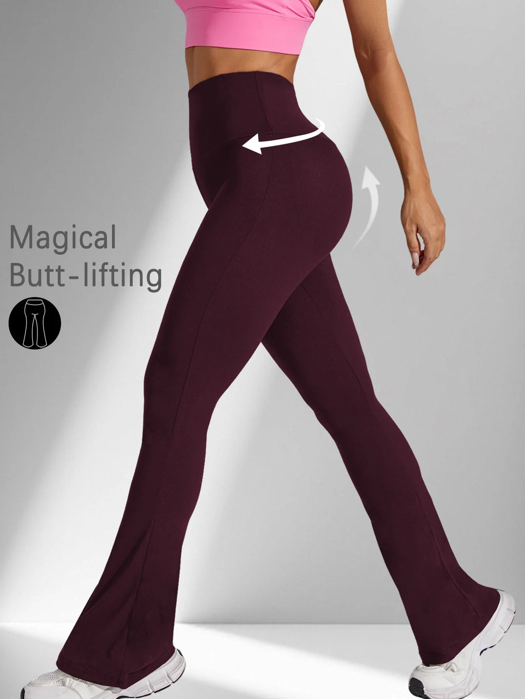 Women's Super Soft Flare Pants High Waisted Tummy Control Workout Yoga Leggings Bell Bottoms