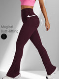 Women's Super Soft Flare Pants High Waisted Tummy Control Workout Yoga Leggings Bell Bottoms