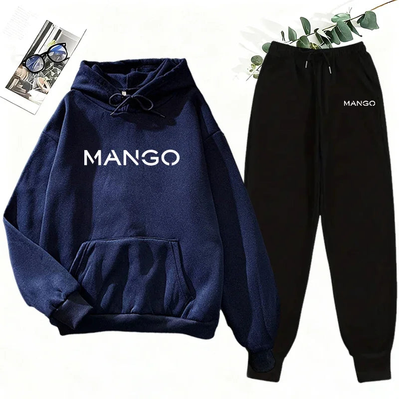 2025 New Trend Women's Sweatshirt&sweatpants 2pcs Set Urban Casual Fashion Hooded Tracksuit Autumn Winter Hoodie Jogging Outfits