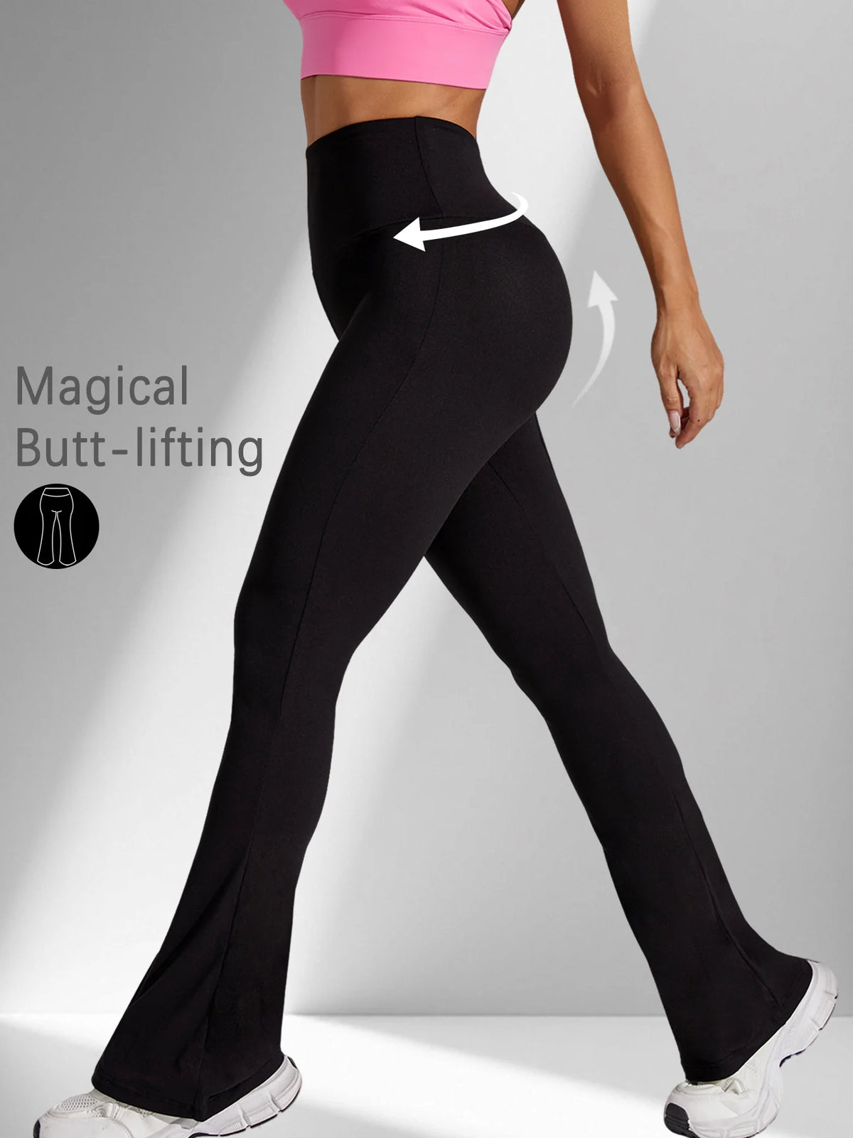 Women's Super Soft Flare Pants High Waisted Tummy Control Workout Yoga Leggings Bell Bottoms