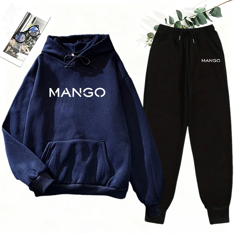 2025 New Trend Women's Sweatshirt&sweatpants 2pcs Set Urban Casual Fashion Hooded Tracksuit Autumn Winter Hoodie Jogging Outfits