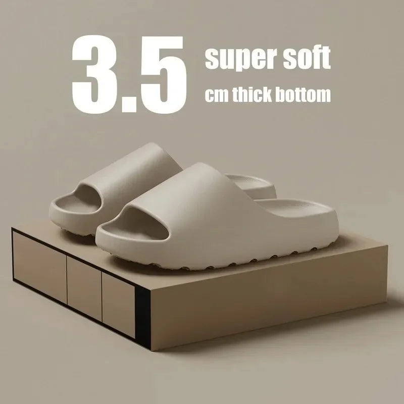 Men's Slippers EVA Soft Thick Soled Summer Fashion Slippers & Women's Yeezys Slides Beach Sandals