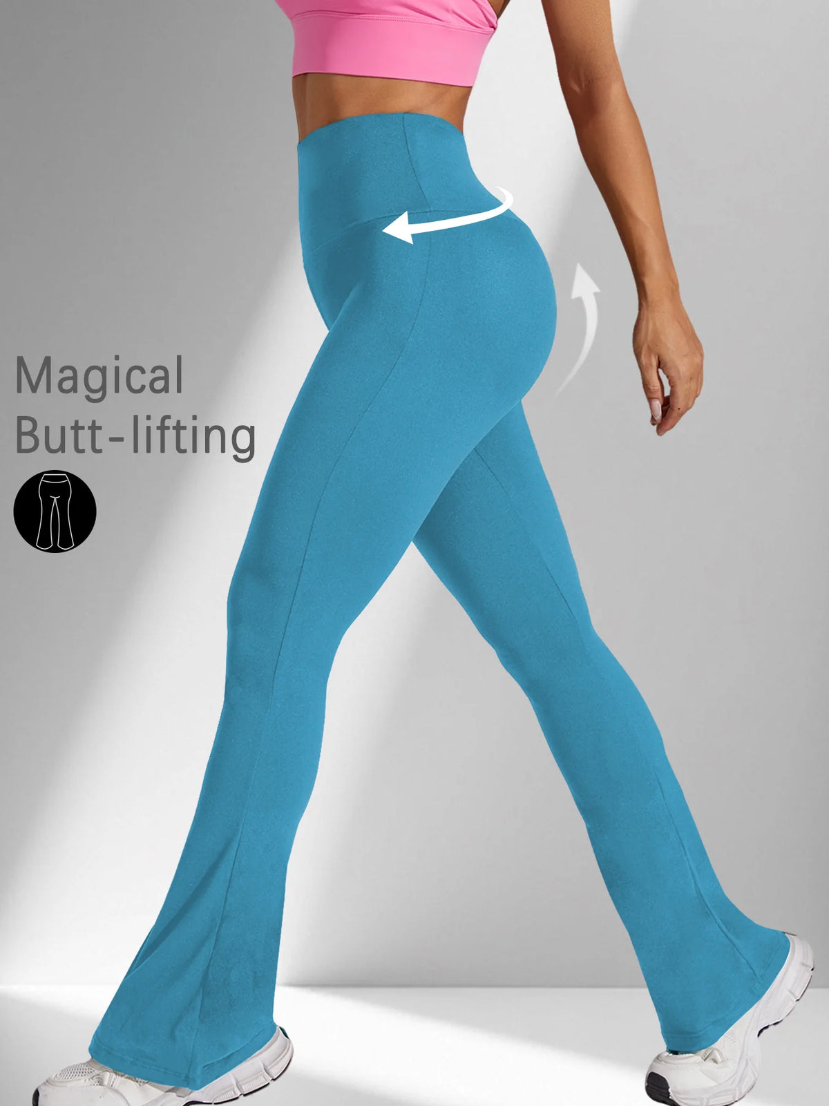 Women's Super Soft Flare Pants High Waisted Tummy Control Workout Yoga Leggings Bell Bottoms