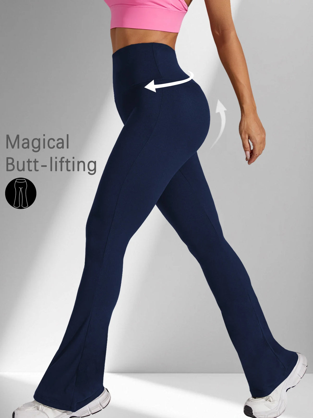 Women's Super Soft Flare Pants High Waisted Tummy Control Workout Yoga Leggings Bell Bottoms