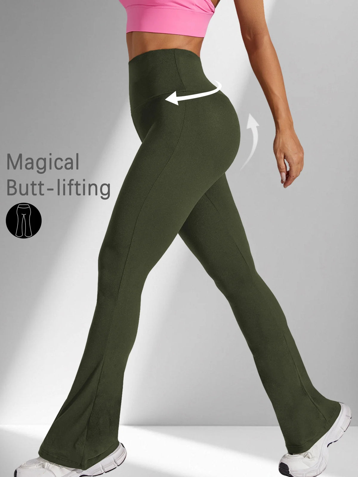 Women's Super Soft Flare Pants High Waisted Tummy Control Workout Yoga Leggings Bell Bottoms