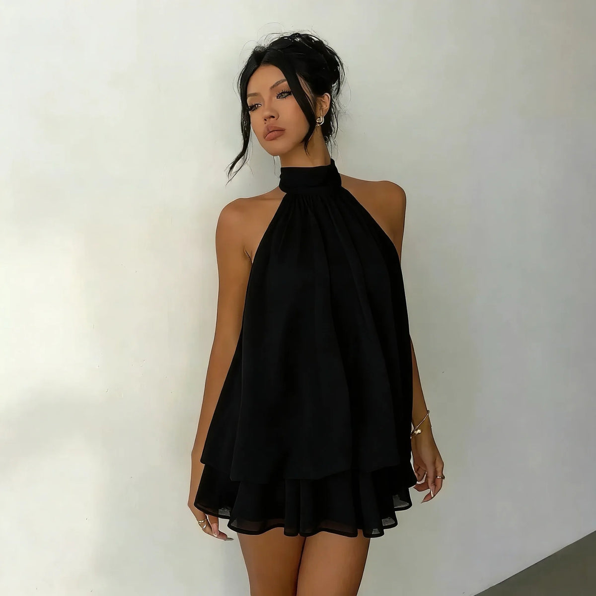 Halter Mini Dress Women Chiffon Backless Summer Dress Woman Sweet Party Dress Sexy Beach Dresses For Women 2026 Vestidos Mujer