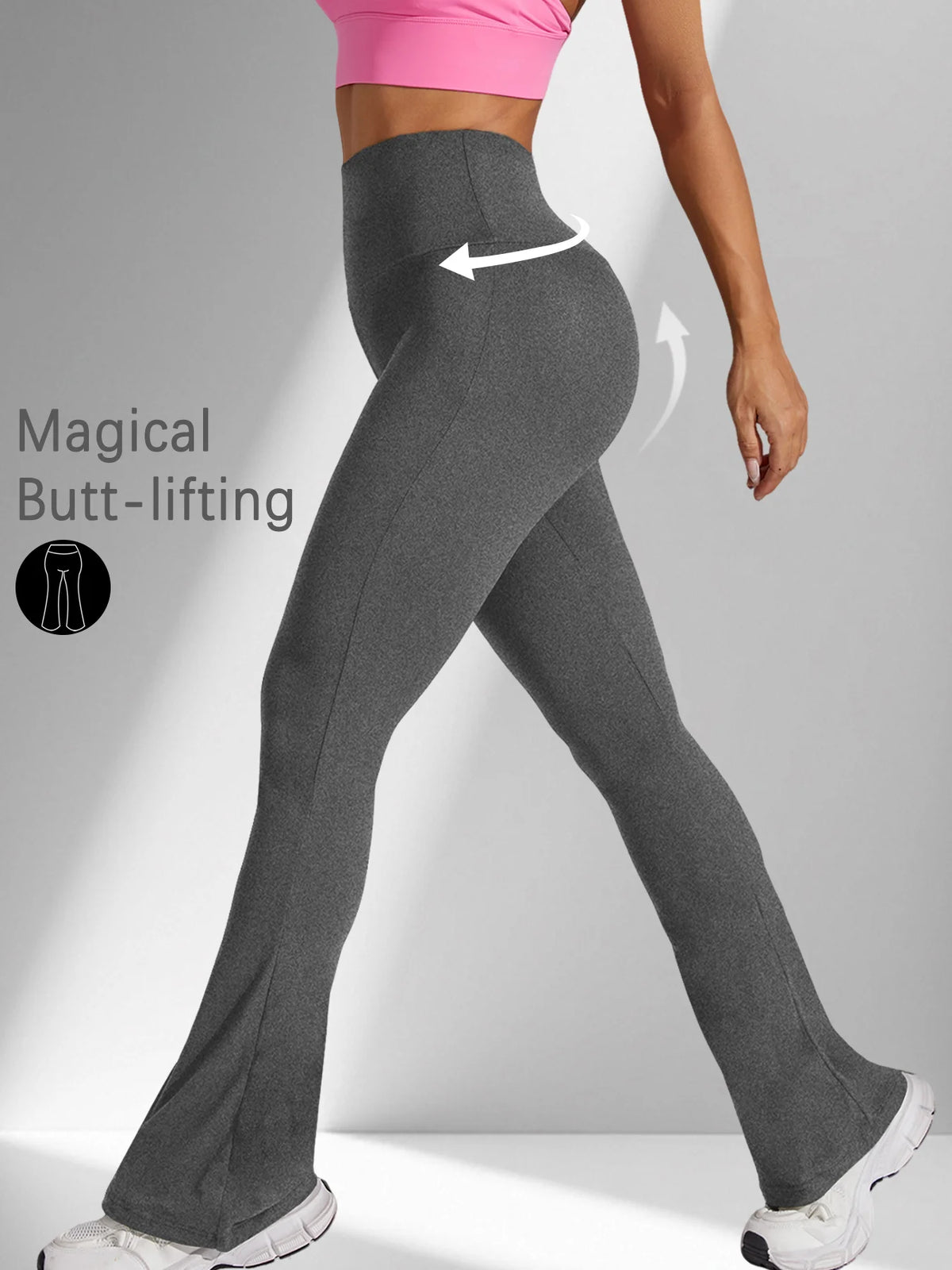 Women's Super Soft Flare Pants High Waisted Tummy Control Workout Yoga Leggings Bell Bottoms