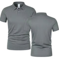 2025 New Summer Men's Short Sleeve Collar Tshirts New Solid Color Casual Polo Shirt Trendy Breathable Loose Basic Splice Top