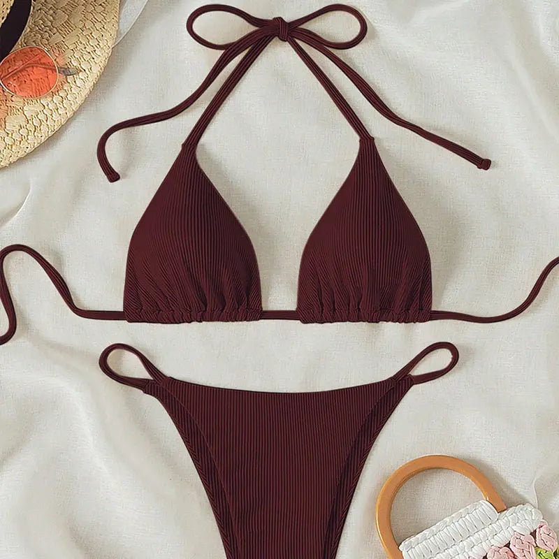 2026 New Bikini Set Pad Beach Triangle Swimwear Women XS-XL Maio Biquinis Swimsuit Tankini Femme Badpak Dames Mujer купаль