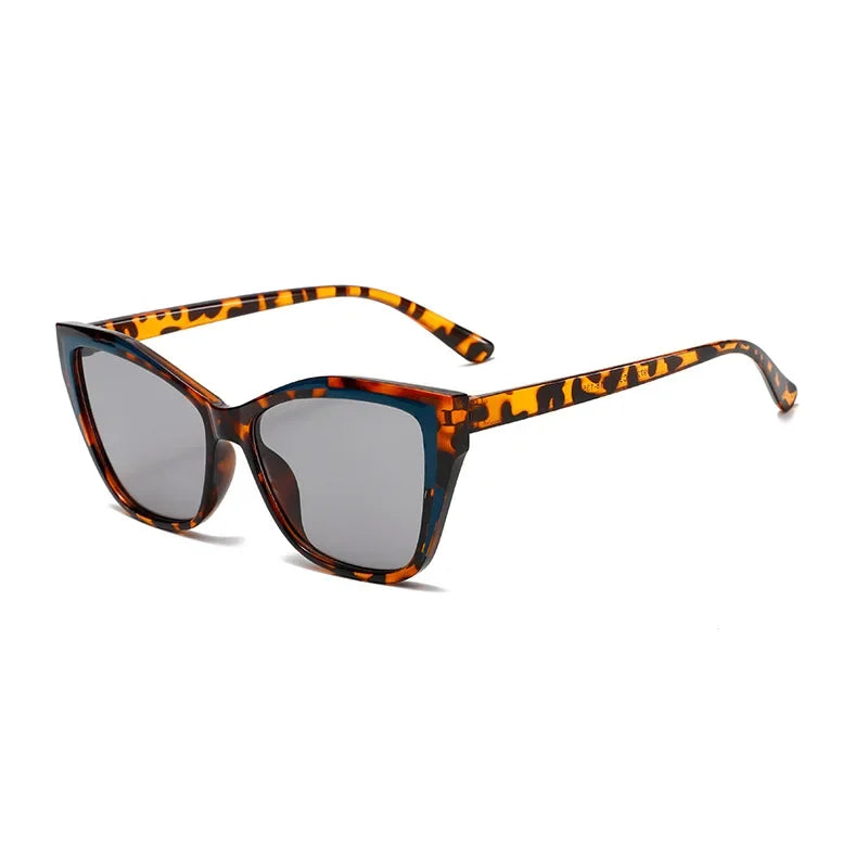 Fashionable Color Block Personality Sunglasses Street Snap Slimming Effect Popular Eyewear Oculos De Sol Female Eyeglasses