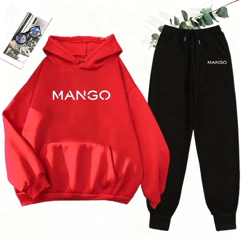 2025 New Trend Women's Sweatshirt&sweatpants 2pcs Set Urban Casual Fashion Hooded Tracksuit Autumn Winter Hoodie Jogging Outfits
