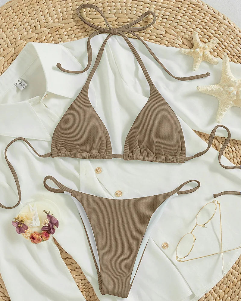 2026 New Bikini Set Pad Beach Triangle Swimwear Women XS-XL Maio Biquinis Swimsuit Tankini Femme Badpak Dames Mujer купаль