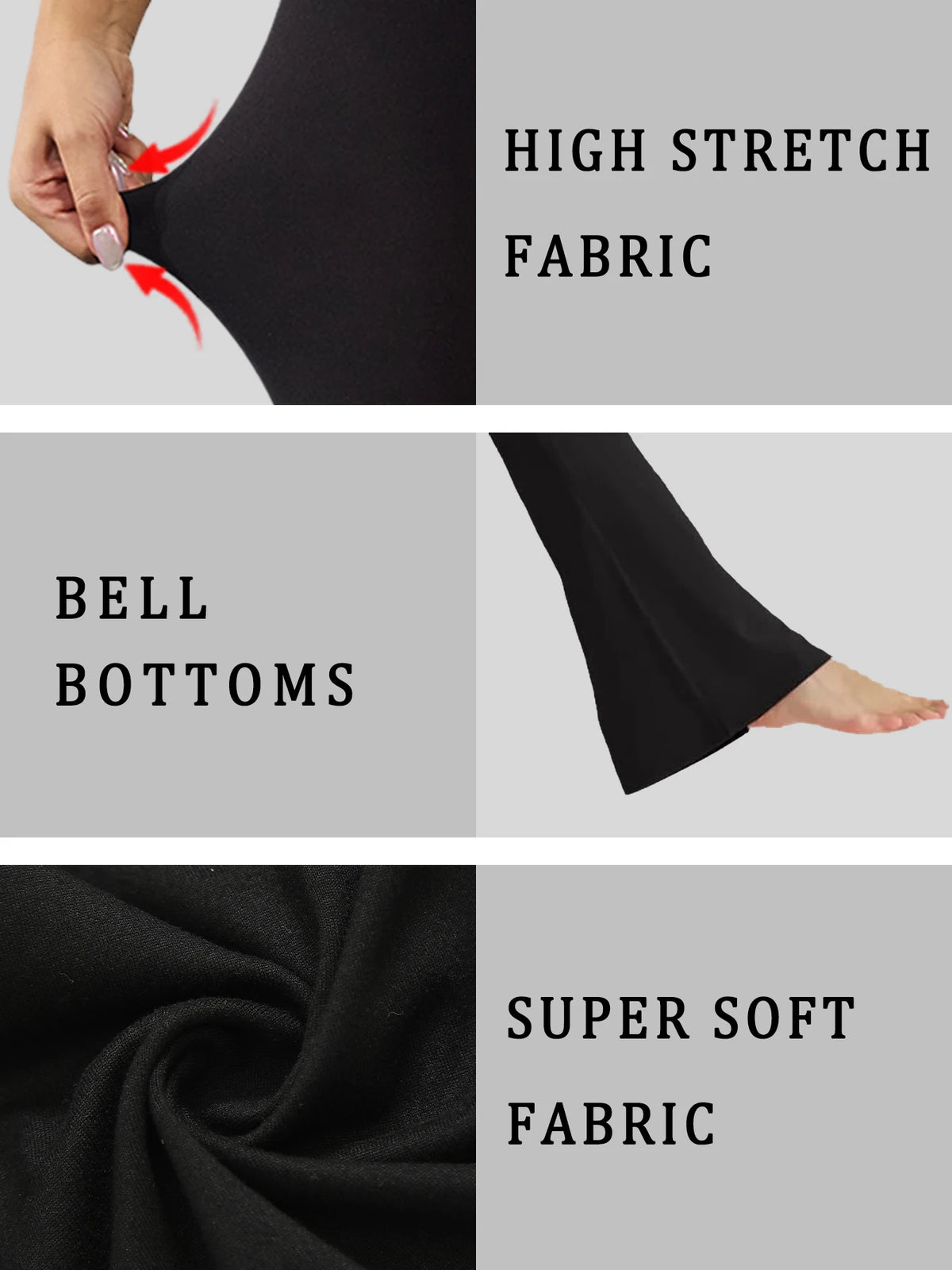Women's Super Soft Flare Pants High Waisted Tummy Control Workout Yoga Leggings Bell Bottoms