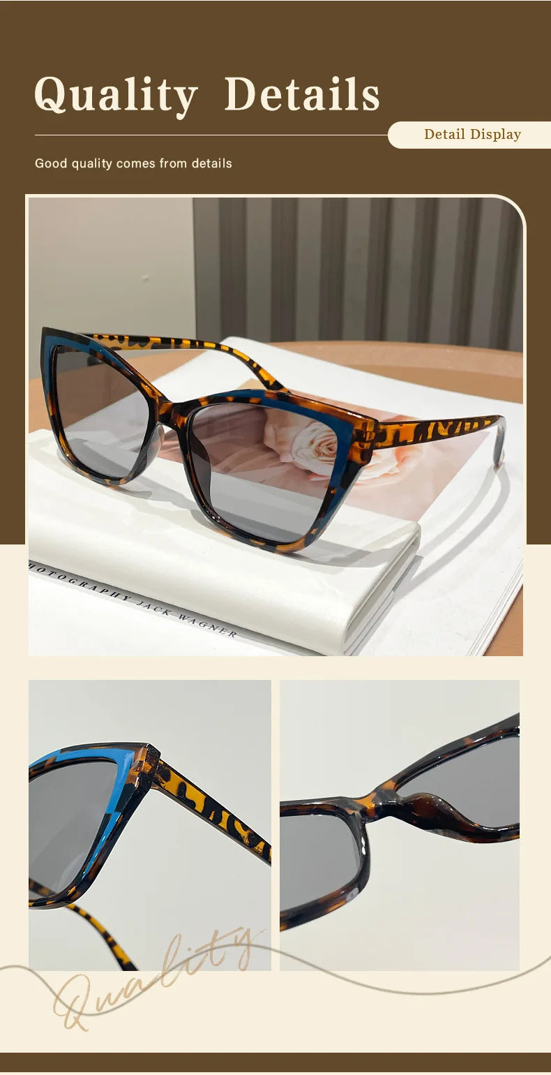 Fashionable Color Block Personality Sunglasses Street Snap Slimming Effect Popular Eyewear Oculos De Sol Female Eyeglasses