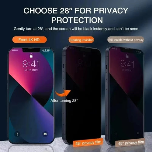 1-3Pcs Privacy Screen Protector for IPhone 17 14 11 12 13 15 16 Pro Max 12 13 Mini 14 15 16 Plus XR XS X nti-spy Tempered Glass